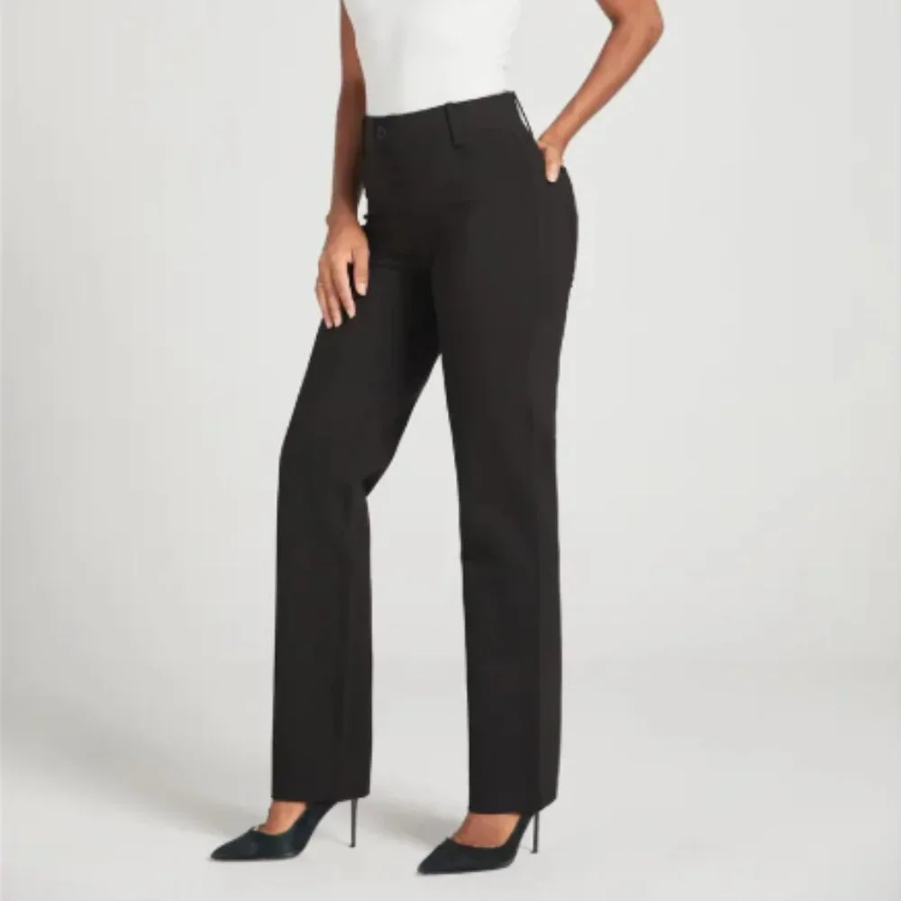 Betabrand black Two-Pocket DPYP Dress Pant Yoga Pant | Straight medium petite - Picture 1 of 8